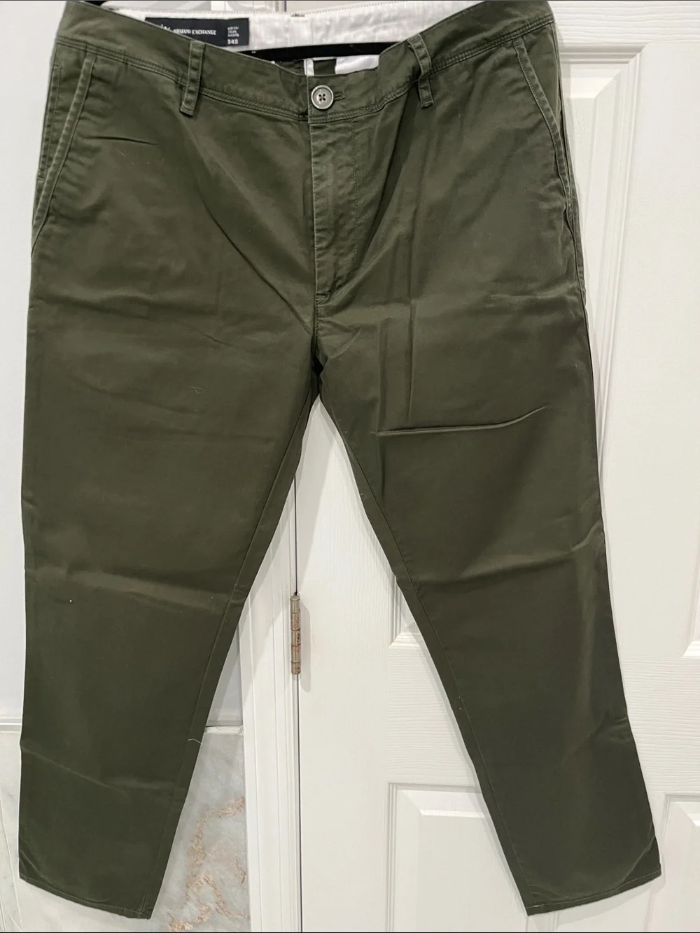 Armani Exchange Olive Green Slim Chinos